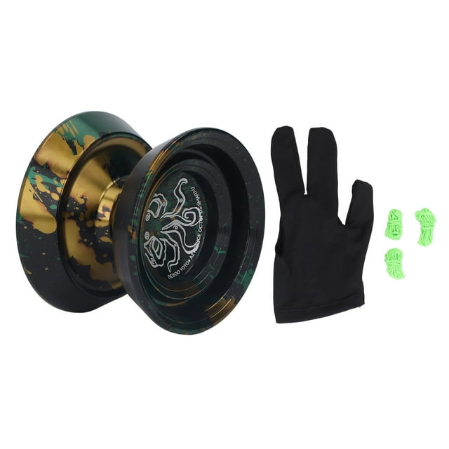 Yoyo, Jouet KK Avancé Portant Rond en Forme de Professionnel pour la Compétition Or Noir, Rouge Bleu, Noir Brillant