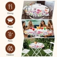 thumbnail image 7 of Tulips Spring Floral Round Tablecloth, Fitted Table Cover with Elastic for 45"-54" Round Tables, Pastoral Flowers Butterfly Wooden Table Cloth Outdoor Indoor Dinning Party Waterproof Tablecloths, 7 of 7