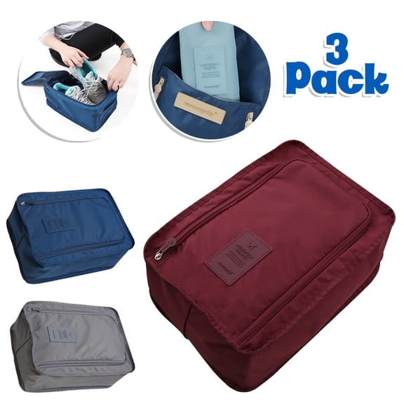 DEELLEEO 3 Pack Travel Shoe Bags, Portable Foldable Large Shoe Bags Dust-proof Waterproof with Zipper Closure Shoe Storage Organizer Luggage Organizer for Men & Women - Multi-colored