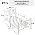 thumbnail image 5 of E-Ser Twin Size Metal Platform Bed Frame,Modern Headboard And Footboard,Adequate Under Bed Storage,No Box Spring Needed,White, 5 of 9