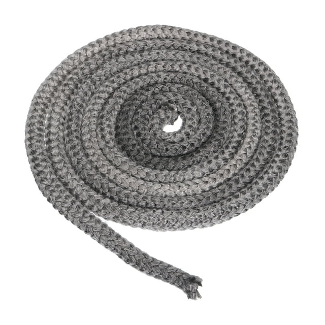 Unique Bargains Joint de Poêle à Bois 1/2 Pieds x 118 Pieds, Corde d'Étanchéité Ronde en Fibre de Verre Graphite Résistante aux Hautes Températures, Noir