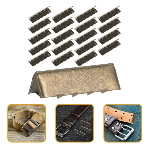 FRCOLOR  20 Pcs Wristlet Keyring Fob Metal Chain Ribbon End Crimps Lanyard Fobs Keychain