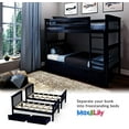 thumbnail image 3 of BEDSMART Solid Wood Twin Over Twin Bunk BedWith Storage | Blue, 3 of 7