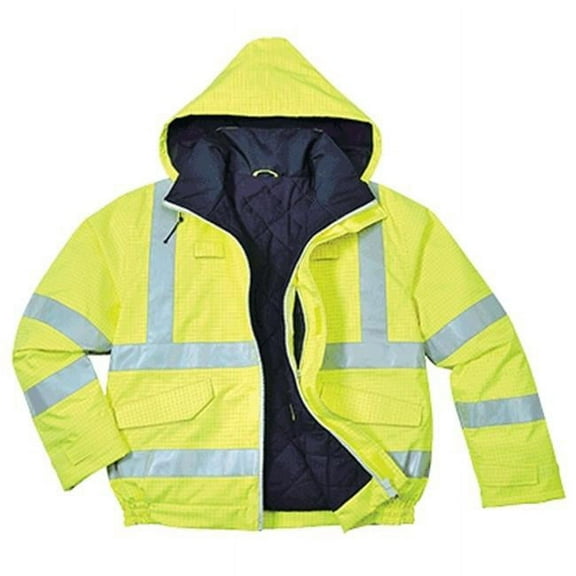 Portwest US773 Extra Large Bizflame Hi-Visibility Bomber Jacket, Yellow - Regular