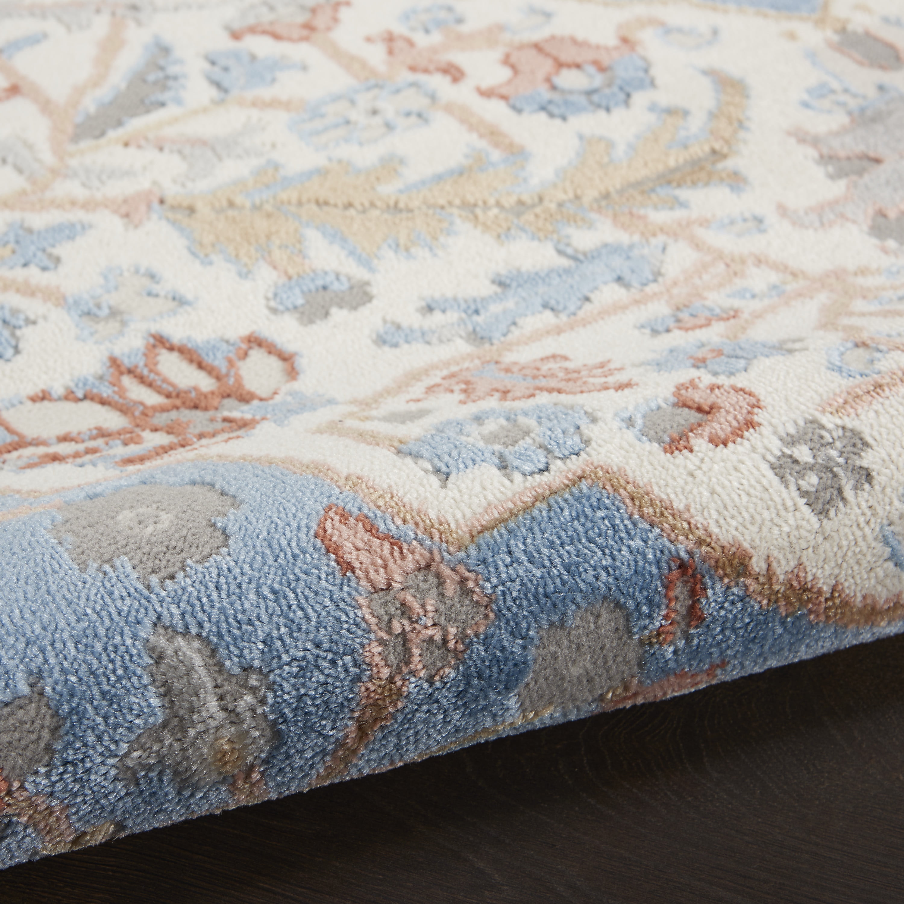 Nourison Elation Persian Ivory Blue 9' x 12' Area Rug, (9x12)