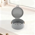 thumbnail image 4 of Unique Bargains Round Single-Layer Multi-Function Jewelry Box Organizer Gray, 4 of 5