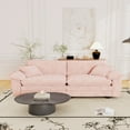 thumbnail image 4 of Muumblus 80.5" Corduroy Loveseat Sofa, Oversized Upholstered 2-Seater Fluffy Cloud Sleeper Couch for Living Room/Apt, Pink, 4 of 9