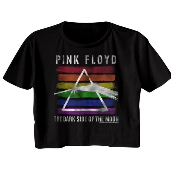 Pink Floyd Rainbow Black Women's Festival Cali Crop T-Shirt