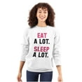 thumbnail image 3 of Funny Lazy Eat Sleep A Lot Saying Unisex Plus Fleece Graphic Sweatshirt Brisco Brands 5X, 3 of 5