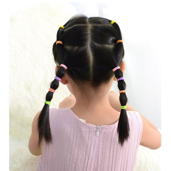 CRILSTYLEO 100Pcs Assorted Color Hair Tie Elastic Hair Rope Ponytail Holder for Everyday Wear