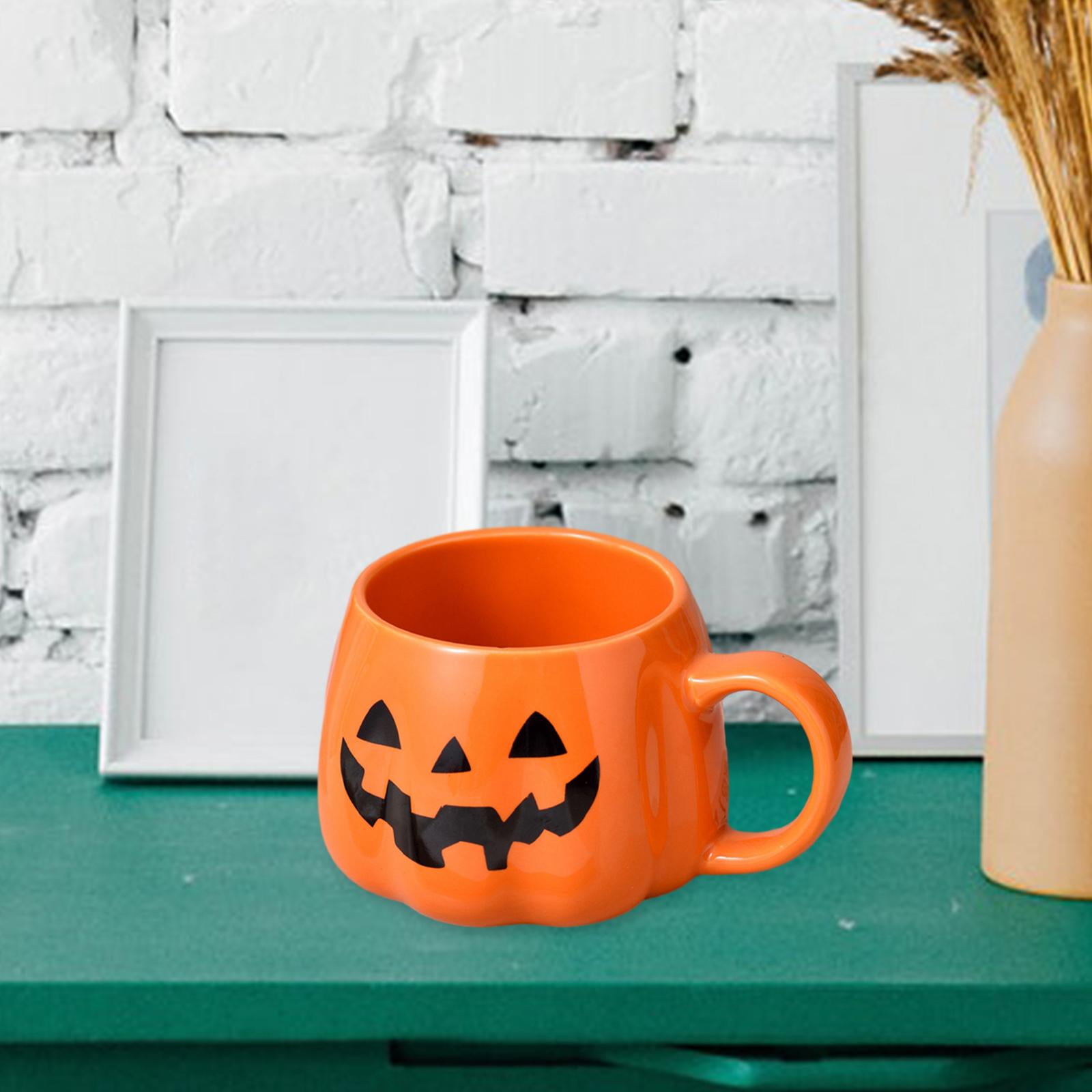 Pumpkin Leaves Dog Cat Printed Enamel Mugs Coffee Cups Fall