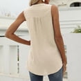thumbnail image 5 of Annhoo Womens Tank Tops Summer Button Front Casual Sleeveless V Neck T Shirts Loose Beach Vacation Tunics, 5 of 9
