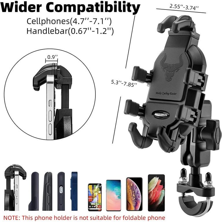 ROCKBROS Bike Phone Mount Motorcycle Smartphone Holder for 4.7 7.1 Phones Universal Handlebar Accessory Walmart