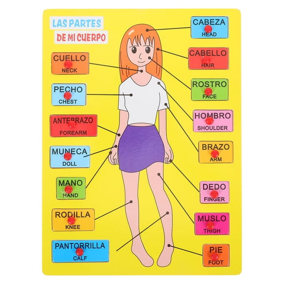 1 set español rompecabezas de madera juguete para niños