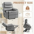 thumbnail image 2 of Lnsenfin Small Power Lift Recliner Chair for Elderly with Memory Function,Remote Control,Side Pockets Linen for Living Room,Dark Grey, 2 of 6