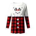 thumbnail image 6 of Duqingm Christmas Shirts for Women 2025 Merry Christmas Shirts Women Xmas Buffalo Plaid Tree Shirt Long Oversized Graphic Tees Xmas Tops Hot Pink,XL, 6 of 6