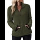 thumbnail image 1 of Sudadera Informal de con Cremallera de un Cuarto para Mujer, Larga, Ligera, Suave y Afelpada, con Bolsillos. Verde XL, 1 of 9