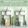 thumbnail image 6 of Topbuy Freestanding Over The Toilet Storage Cabinet Bathroom Cabinet with Sliding Barn Door & Storage Shelves White, 6 of 10
