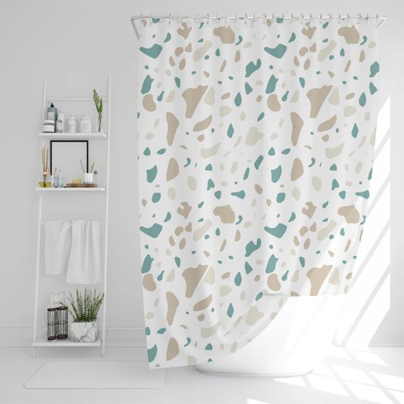 Simple Fashion Nordic Terrazzo Shower Curtain Print Modern Minimalist Polyster Home Decor Bathroom Curtain with
