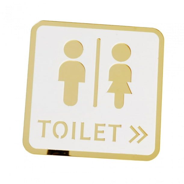 Letrero cuadrado de acrílico para baño, 12 cm, accesorio para puerta, decoración Estilo B