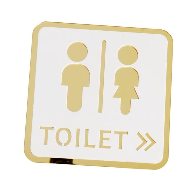 Letrero cuadrado de 12cm para baño, placa acrílica para baño, accesorios de arte de pared para oficina de negocios, restaurante, fácil de instalar Estilo B