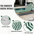 thumbnail image 4 of Geemuslly Outdoor Chaise Lounge Cushion 72x21 Inch With Headres - Waterproof Patio Chair Cushions Non-Slip with Ties, Fade Resistant for Pool Beach Garden Recliner,Green & White Stripes,2Pcs, 4 of 8