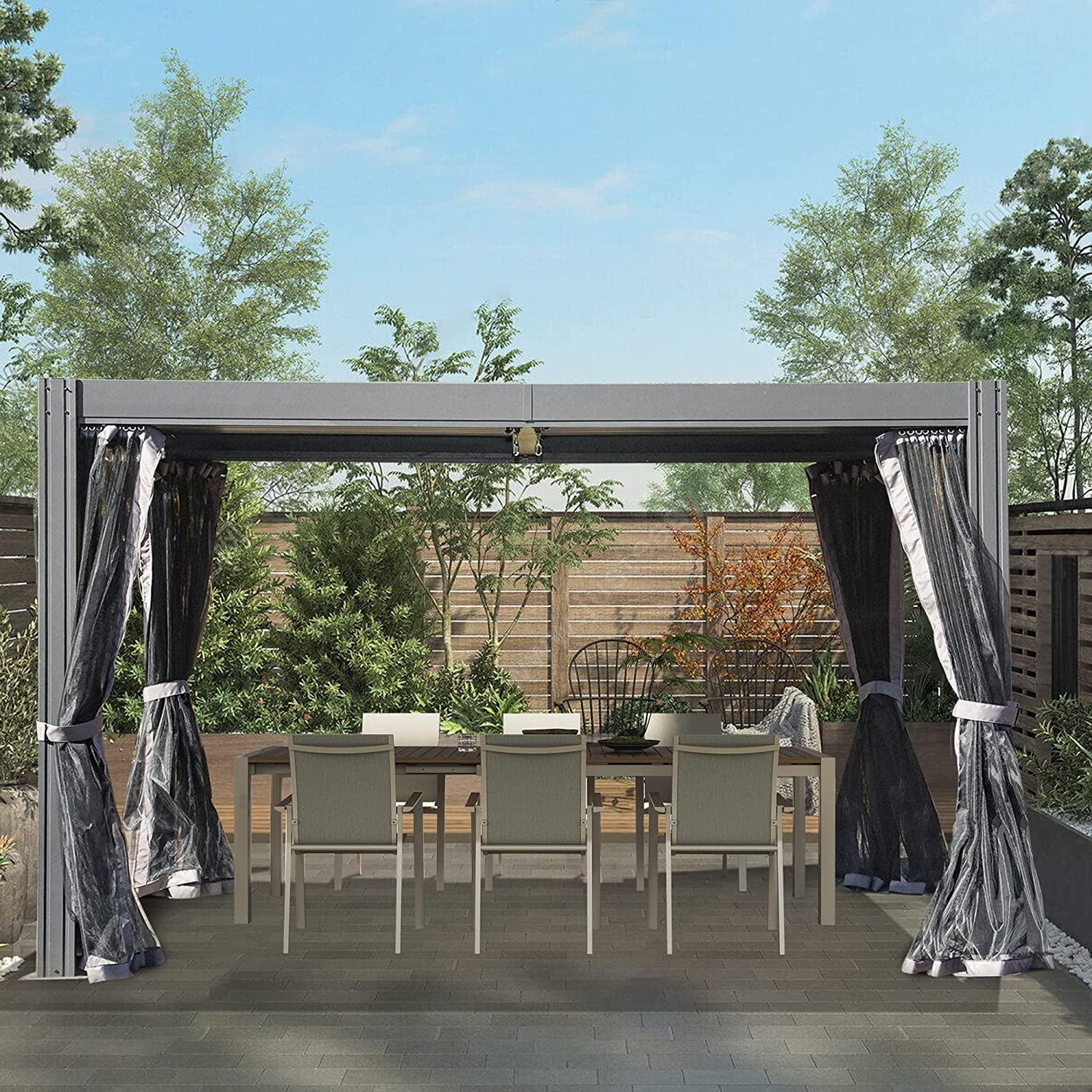 Domi Louvered Pergola, 12x16FT Outdoor Pergola, Aluminum Pergola with