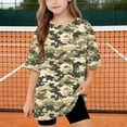 thumbnail image 1 of WRKEKC Summer Boys T Shirts Camo Print Loose Fit Round Neck Short Sleeve Casual Streetwear for 5-15 Years, 1 of 8