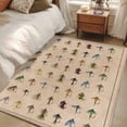 thumbnail image 5 of Fish Hook Washable Area Rugs 4'x6', Retro Colorful Fish Hook Biographies Linen Texture Low Pile Throw Living Room Rug Non-Slip Sturdy Edge Binding Carpet for Indoor Entryway Bedside Kitchen, 5 of 9