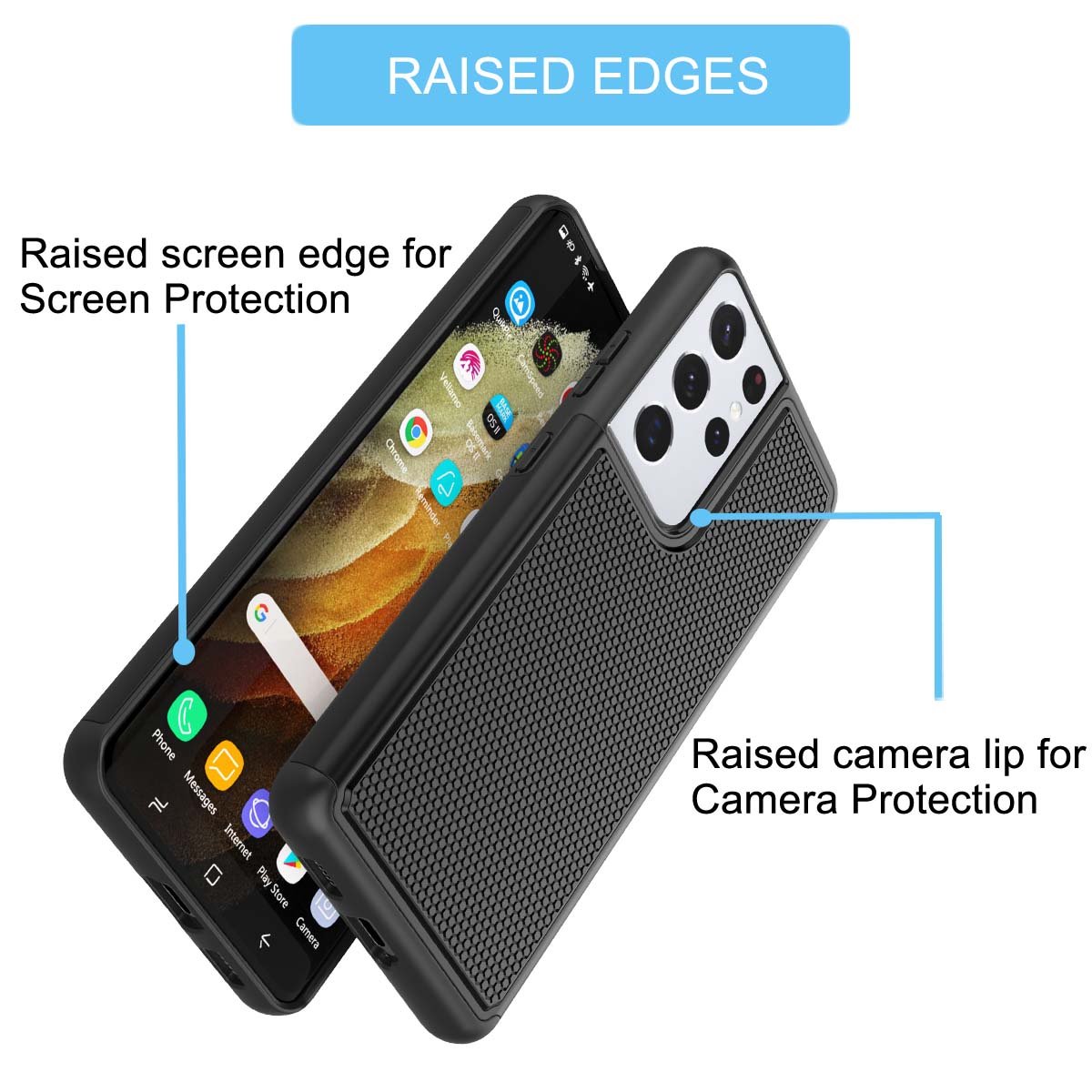 Galaxy S21 Plus Case, 6.7" Galaxy S21+ Cute Phone Case, Takfox Shock Absorbing Rubber Silicone Plastic Scratch Resistant Bumper Grip Rugged Sturdy Hard Case Cover for Samsung Galaxy S21 Plus, Black - image 3 of 6