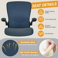 thumbnail image 4 of COOLHUT Home Office Chair with Flip-up Armrests for Standing Desk, Ergonomic Computer Office Desk Chair with Adjustable Foot Ring, Office Desk Chairs with Adjustab Lumbar Support, Navy Blue, 4 of 11