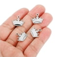 thumbnail image 4 of Encanto de Corona, 120 Piezas Mini Colgante de Corona al por Mayor, Metal Vintage Diseñador Reina, Tono Plateado, 4 of 6