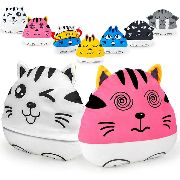 Reversible Plushie Cats Toys Plush Stuffed Animal Mood Plush with Six ...
