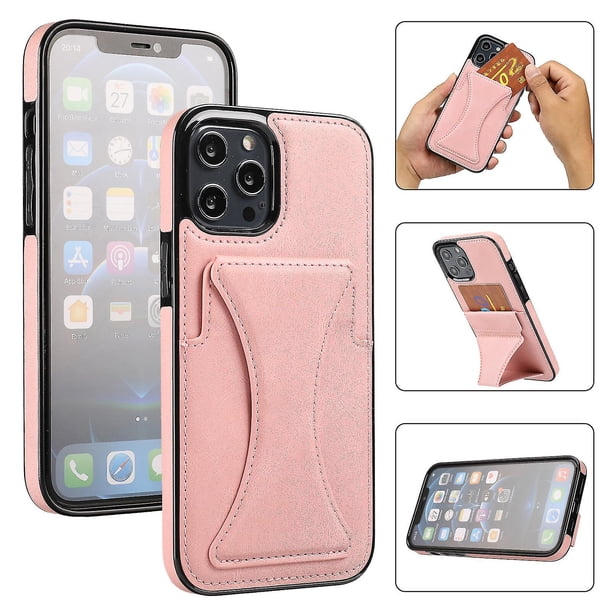 Funda para iPhone 14 Pro con tarjetero de piel sintética
