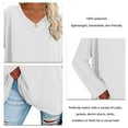 thumbnail image 2 of Camiseta De Manga Larga Para Mujer, Cuello En V, Color Sólido, Elegante, Informal, Para Mujer, Cómoda, Con Hombros Caídos, Suave Para Uso Diario ANGGREK Otros, 2 of 6