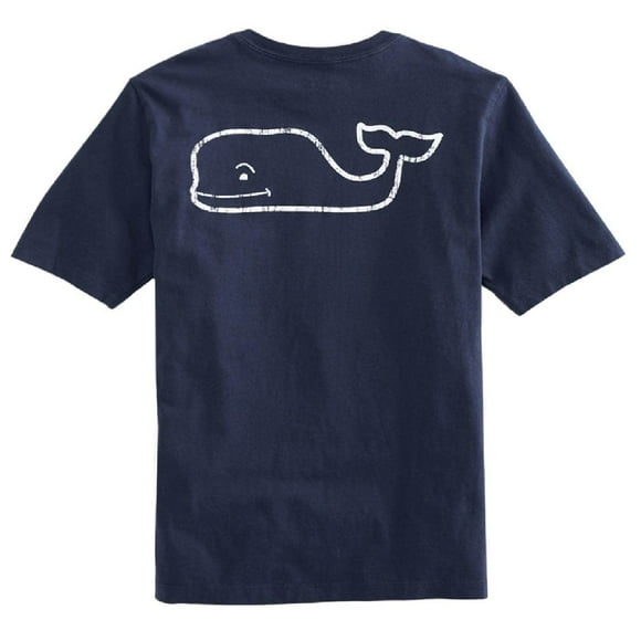 Camiseta Vineyard Vines de manga corta para niño, vintage, color azul ballena
