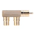 thumbnail image 4 of Adaptador RCA Divisor plateado Divisor de alta precisión Enchufe de alta frecuencia Oro, 4 of 6