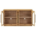 thumbnail image 6 of Tcbosik Sideboard Buffet Cabinet with 4 Glass Doors, Accent Cabinet with Adjustable Shelves, 60 inch Storage Cabinet, Coffee Bar Cabinet for Living Room, Hallway & Kitchen, Natural, 6 of 10