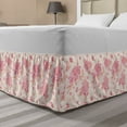 thumbnail image 1 of Spring Bed Skirt, Watercolor Cottage Flowers on Polka Dotted Pale Colored Background Nature, Elastic Bedskirt Dust Ruffle Wrap Around for Bedding Decor, 4 Sizes, Pink Peach and Cream, by Ambesonne, 1 of 2
