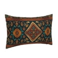 thumbnail image 4 of ZNDUO Rectangular Plush Cushion Cover, Traditional Antique Ethnic Flowers Pattern Non-Pilling Hidden Zip Bedroom Sofa Pillowcases, 16"x24", 4 of 8