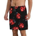 thumbnail image 2 of Kll Beautiful Red Ladybug Men'S Casual Summer Beach Shorts Hawaiian Shorts With Pockets-X-Large, 2 of 9