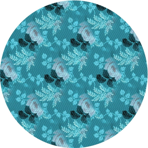 Ahgly Company Indoor Square Patterned Blue Eyes Blue Area Rugs, 3' Square