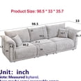 thumbnail image 2 of Beige Living Room , 98.5" With Thick Back Cushions & Wood Frame For Space, 3 Long-lasting Comfort, 2 of 5