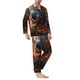 thumbnail image 2 of Balery Cute Maple Leaf Koala Pijama para Hombre de Dos Piezas con Manga Larga, Conjunto de Dormir y Descanso Suave con Bolsillos-Small, 2 of 7