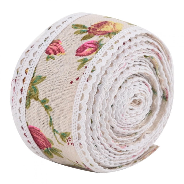 DIY Encaje Impreso Flor Arpillera Cinta Arpillera Yute Correa Correa Boda Tela Decoración 5m