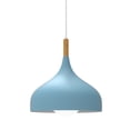 thumbnail image 1 of Lampara De Techo Colgante Macaron Retro Con Madera 30 Cm de Diámetro ilios innova  Azul, 1 of 9