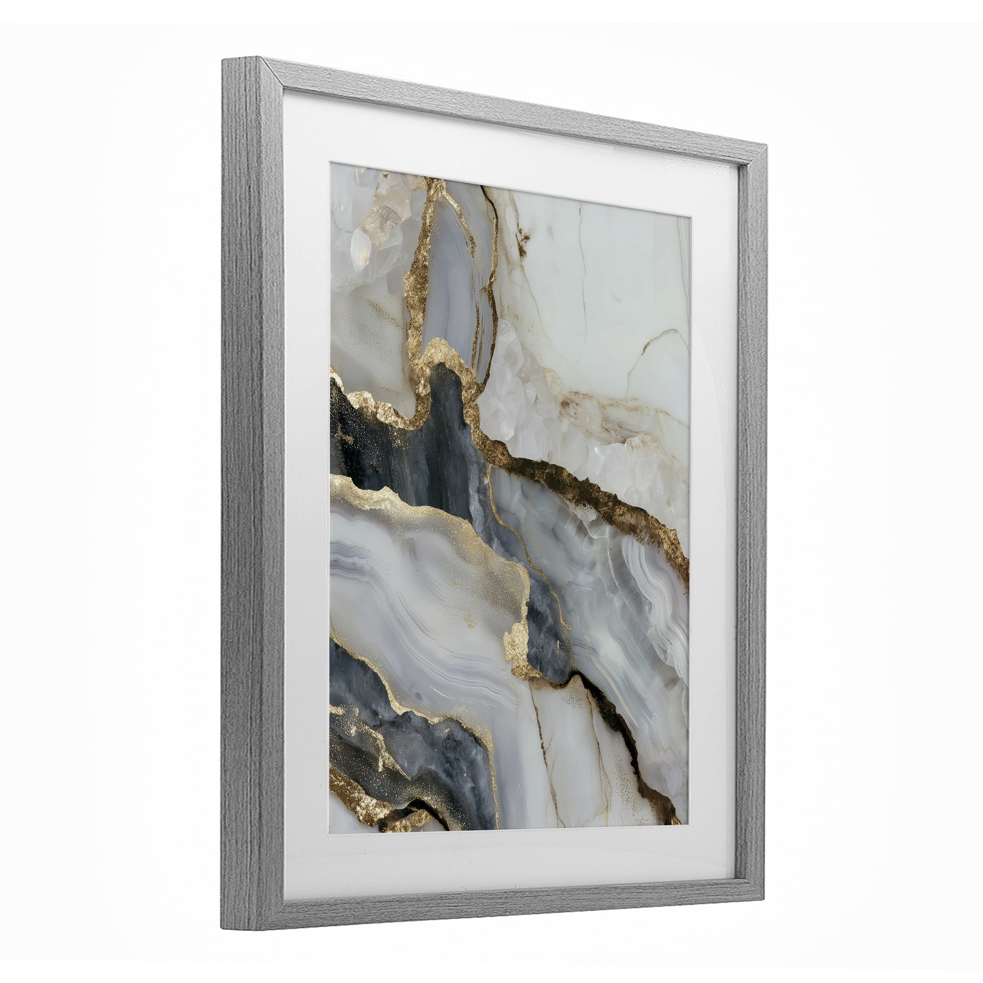 Stupell Industries Elegant Touch of Gold Gray Framed Print Under Glass, design by Svetlana Aleynikova