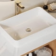 thumbnail image 4 of 36" Floating Bathroom Vanity with Sink Combo, Mid-Century Modern Wall Mounted Bathroom Cabinet Set with Storage, Ceramic Basin, Light Walnut, 4 of 6