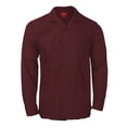 thumbnail image 2 of Men's Guayabera Cuban Beach Long Sleeve Button Up Casual Dress Wedding Shirt, Red, 5XL, 2 of 2