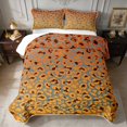 Terracott Quilt Pattern Manfei Terracotta Orange Leopard Twin Quilt Set, Teal Accent Spot Twin ...